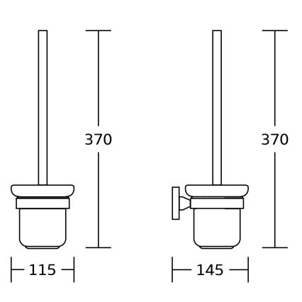 Aqualine - Wand-WC-Bürste SAMBA Milchglas/matt Schwarz