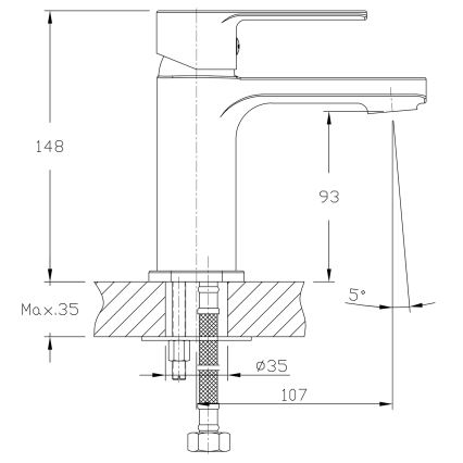 Aqualine - Waschbeckenarmatur FACTOR glänzendes Chrom