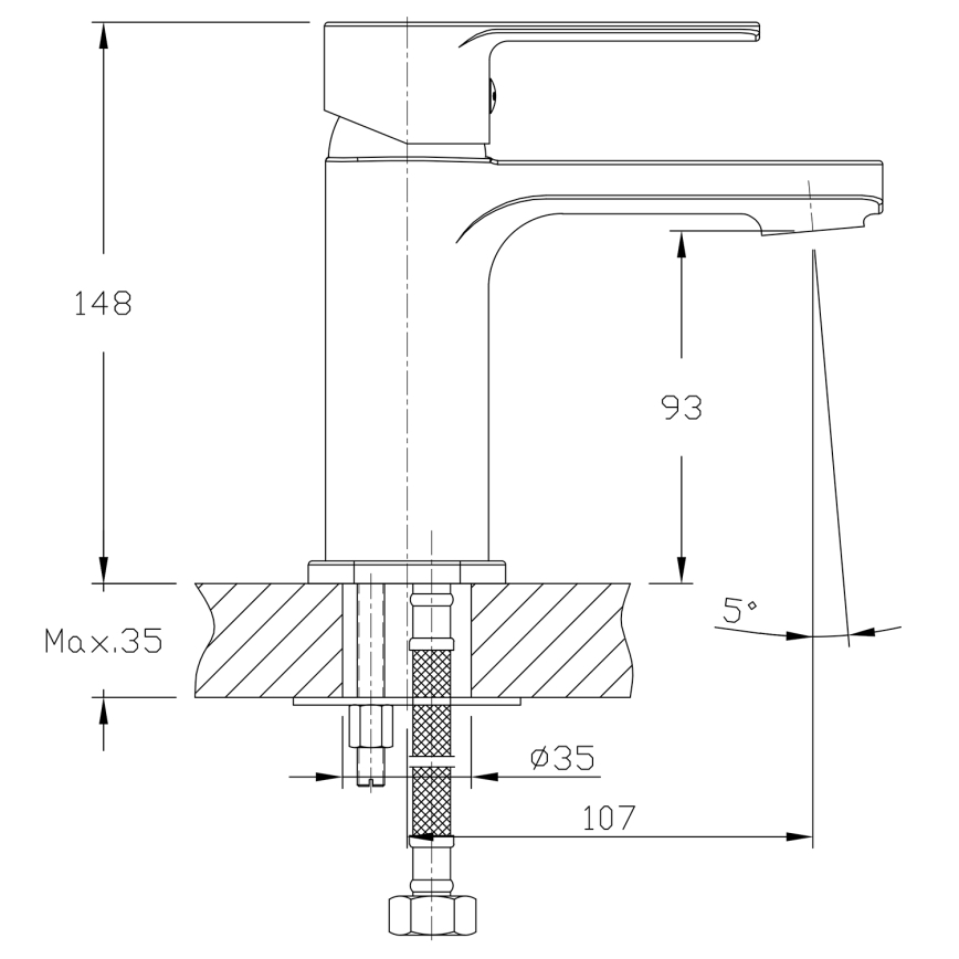 Aqualine - Waschbeckenarmatur FACTOR glänzendes Chrom