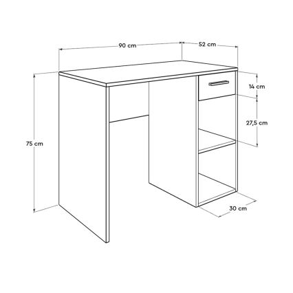 Arbeitstisch 75x90 cm weiß