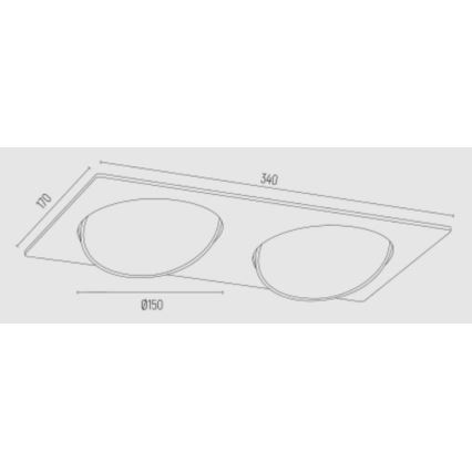 Argon 1046 - Einbaubeleuchtung OLIMP 2xGU10-AR111/12W/230V weiß