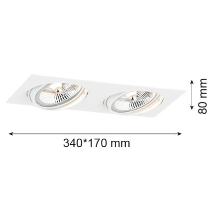 Argon 1046 - Einbauleuchte OLIMP 2xGU10-AR111/12W/230V weiß