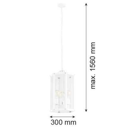 Argon 1251 - Ketten-Kronleuchter BODRUM 3xE27/15W/230V weiß