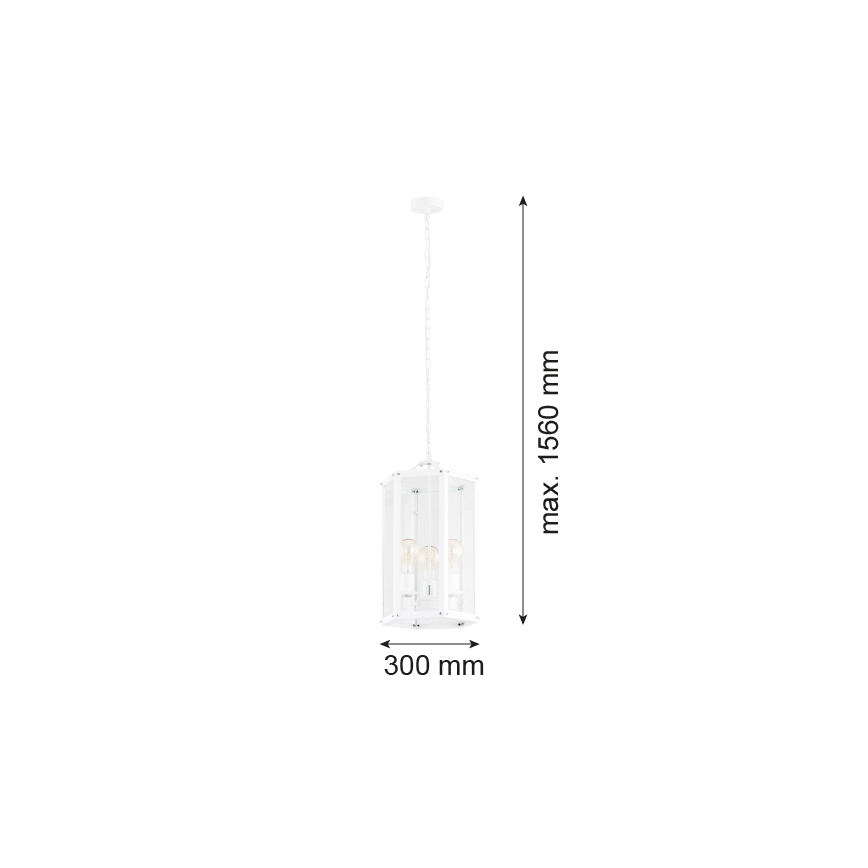 Argon 1251 - Ketten-Kronleuchter BODRUM 3xE27/15W/230V weiß