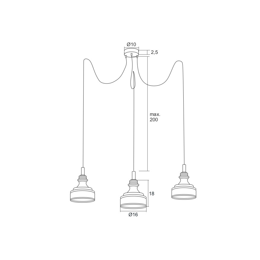 Argon 1354 - LED-Kronleuchter an einer Litze TULUZA 3xLED/5W/230V