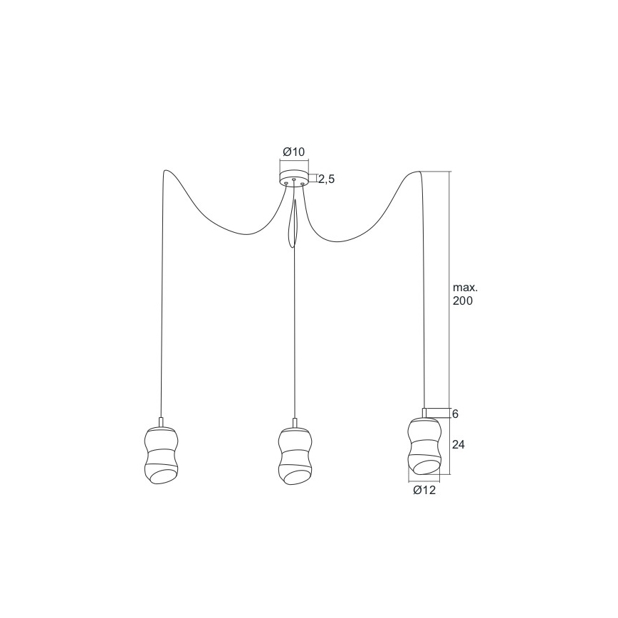 Argon 1357 - LED-Kronleuchter an einer Litze GARDA 3xLED/5W/230V