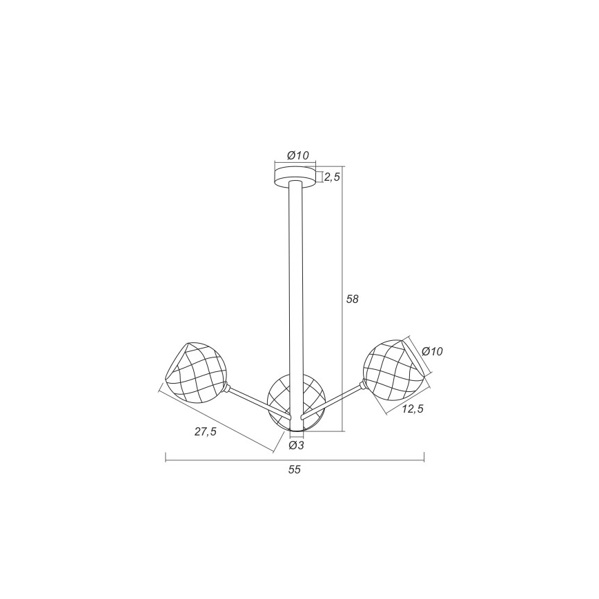 Argon 1358 - LED-Kronleuchter an einer Stange BELLUNO 3xLED/5W/230V