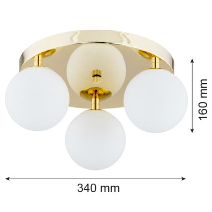Argon 1413 – Badezimmer-Deckenleuchte FLAVIO 3xE14/7W/230V IP44