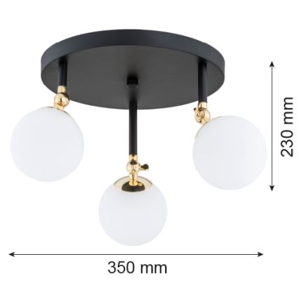 Argon 1436 - Badezimmer-Aufbauleuchte LATINA 3xE14/40W/230V IP44