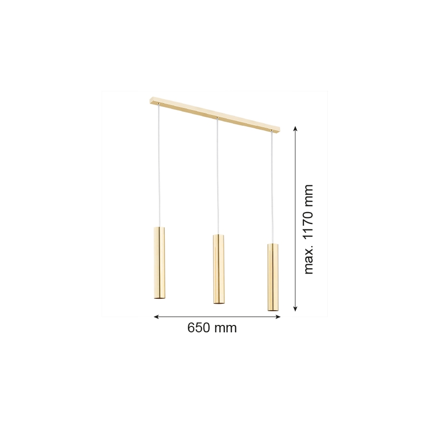 Argon 1443 - Hängeleuchte GOMERA 3xGU10/5W/230V messing