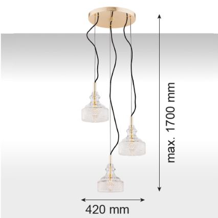 Argon 1462 - Hängeleuchte CRUZ 3xE14/7W/230V