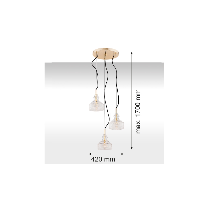 Argon 1462 - Hängeleuchte CRUZ 3xE14/7W/230V