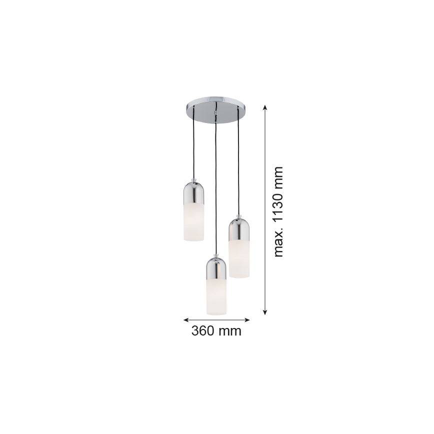 Argon 1465 - Hängeleuchte BURGOS 3xE27/15W/230V chrom glänzend