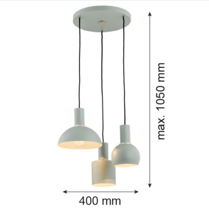 Argon 1470 - Hängeleuchte SINES 3xE27/15W/230V grün