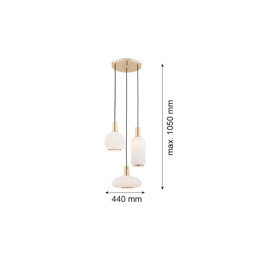 Argon 1489 - Hängeleuchte SAGUNTO 3xE27/15W/230V messing