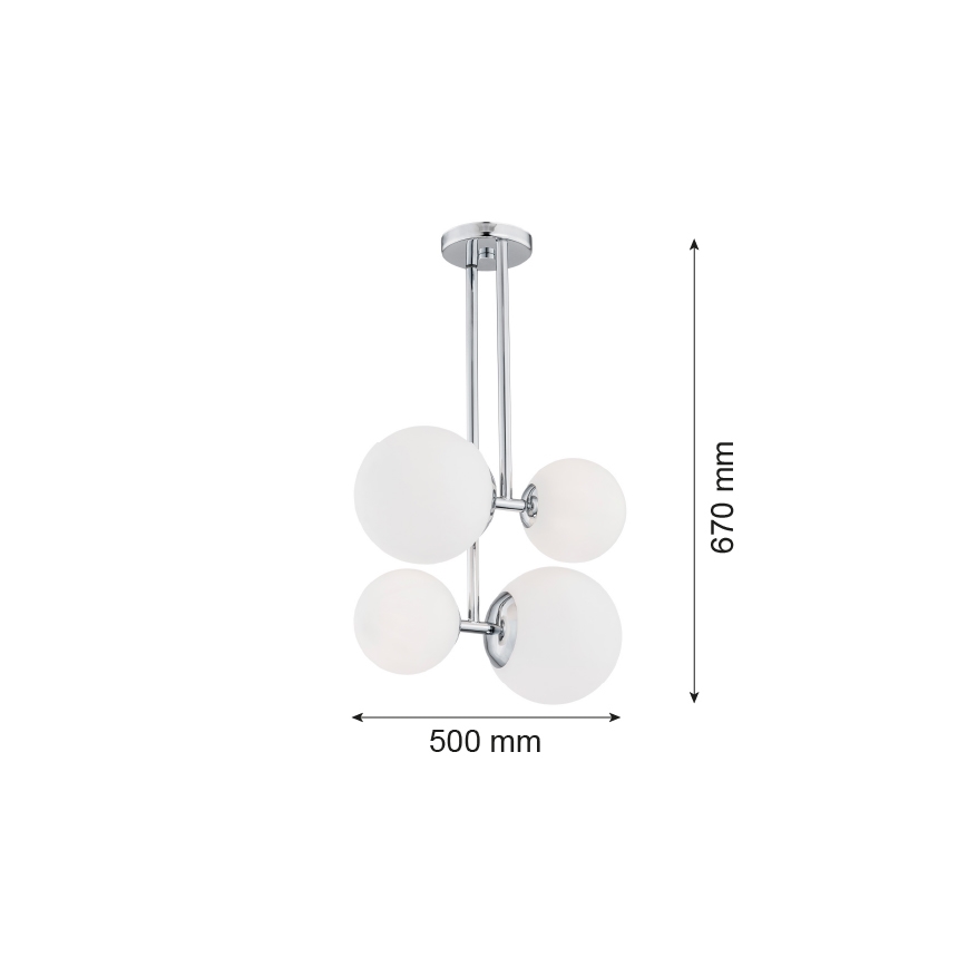 Argon 1646 - Stangen-Kronleuchter ASPEN 4xE27/15W/230V chrom glänzend