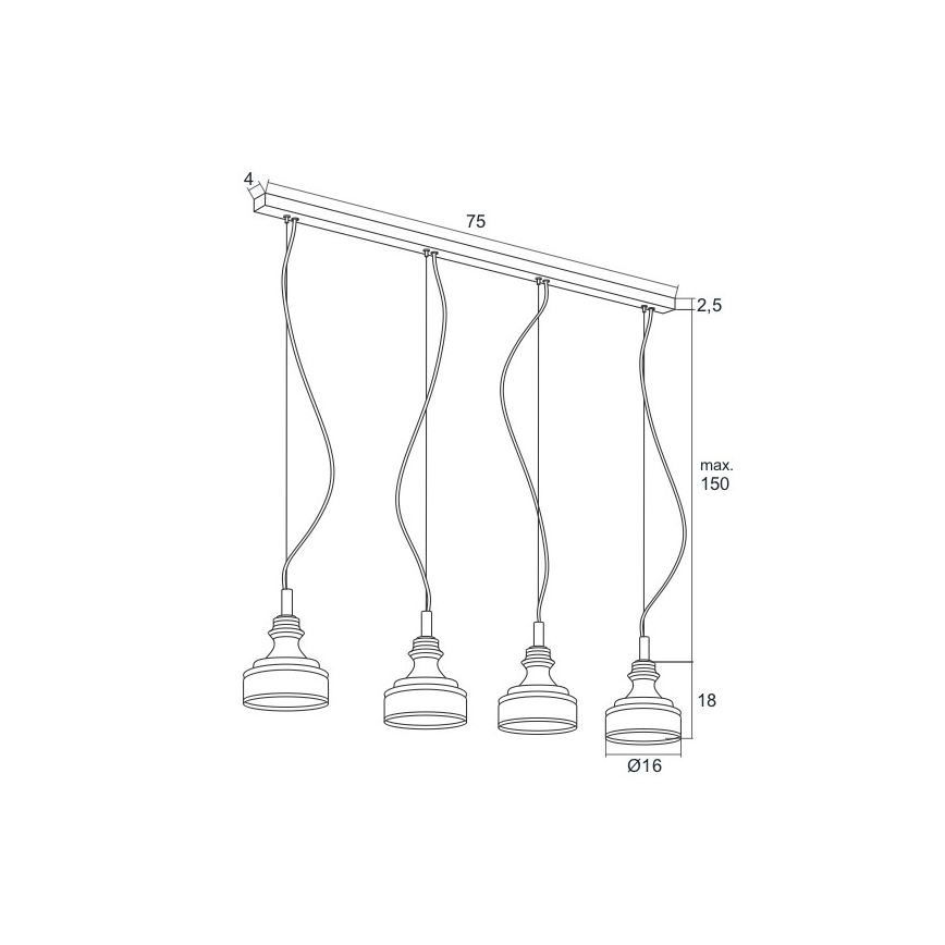 Argon 1650 - LED-Kronleuchter an einer Litze TULUZA 4xLED/5W/230V