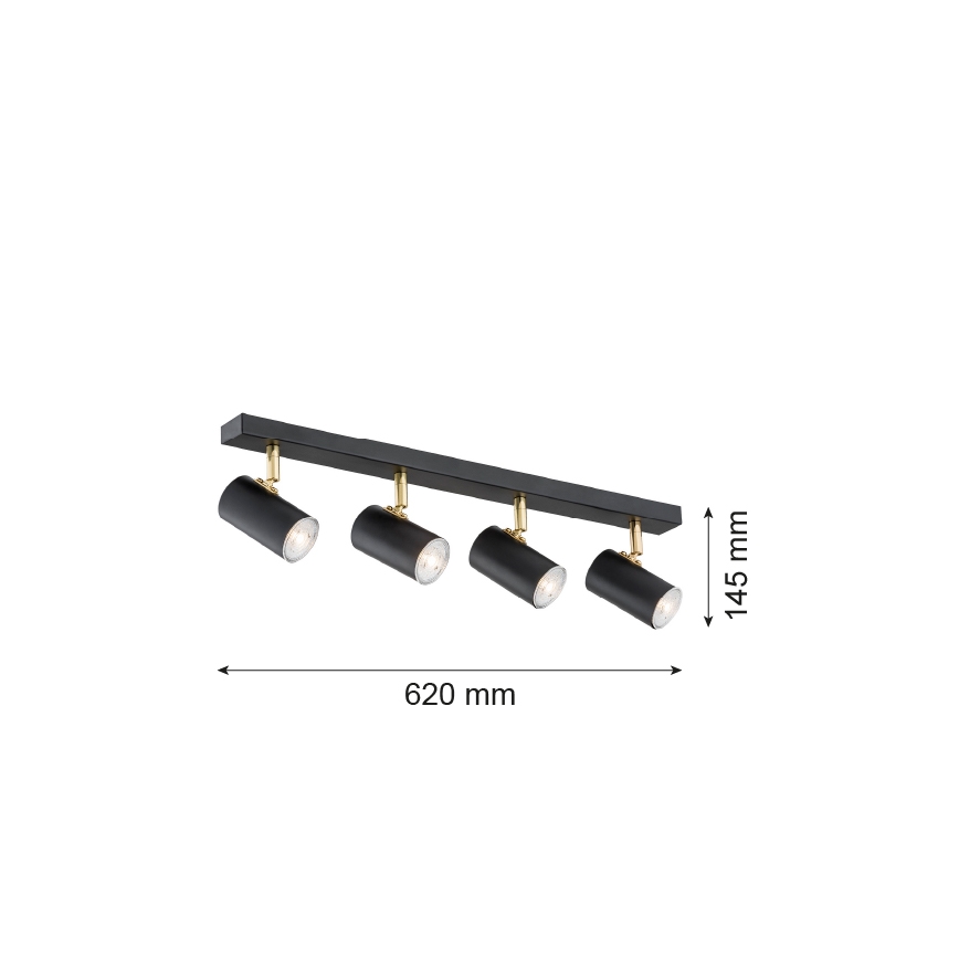 Argon 1690 - Spotlight LAGOS 4xGU10/5W/230V schwarz/messing