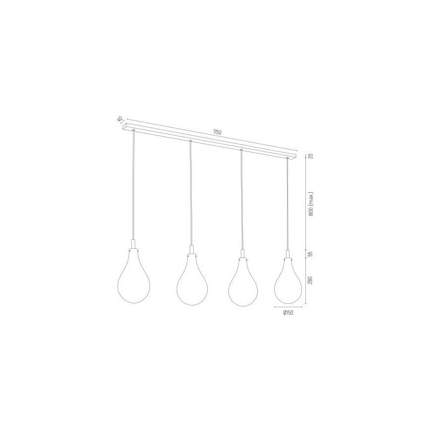 Argon 1741 - Hängeleuchte OAKLAND 4xG9/6W/230V