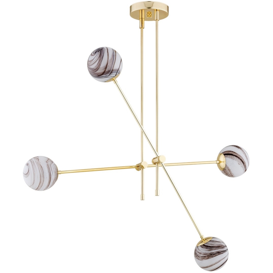 Argon 1840 - Deckenleuchte an Stange ABSOS 4xE14/7W/230V Alabaster golden