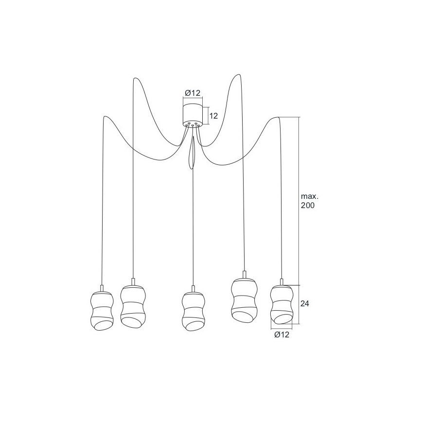 Argon 2073 - LED-Kronleuchter an einer Litze GARDA 5xLED/5W/230V