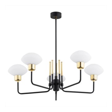 Argon 2128 - Deckenleuchte an Stange RAVELLO 5xE14/15W/230V schwarz/gold