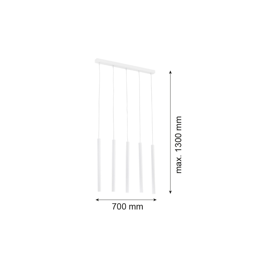 Argon 2136 - Hängeleuchte an Seil ETNA 5xG9/6W/230V weiß