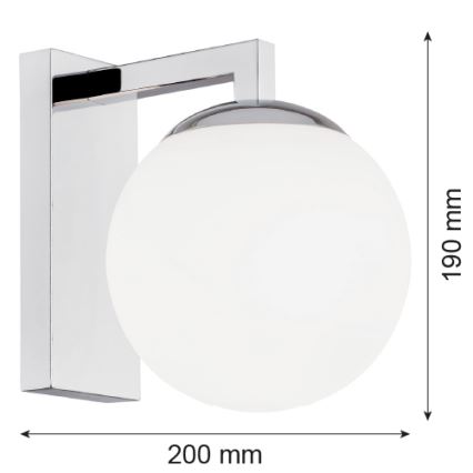 Argon 3735 - Wandlampe ASPEN 1xE27/15W/230V chrom glänzend