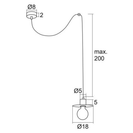 Argon 3834 - Hängeleuchte CORSO 1xE27/15W/230V weiß