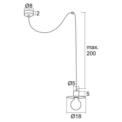 Argon 3835 - Hängeleuchte CORSO 1xE27/15W/230V schwarz