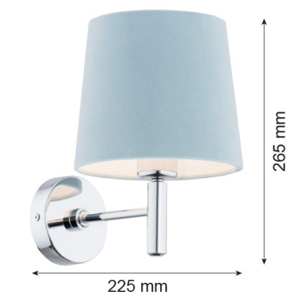 Argon 3910 - Wandlampe BOLZANO 1xE27/15W/230V blau/chrom glänzend