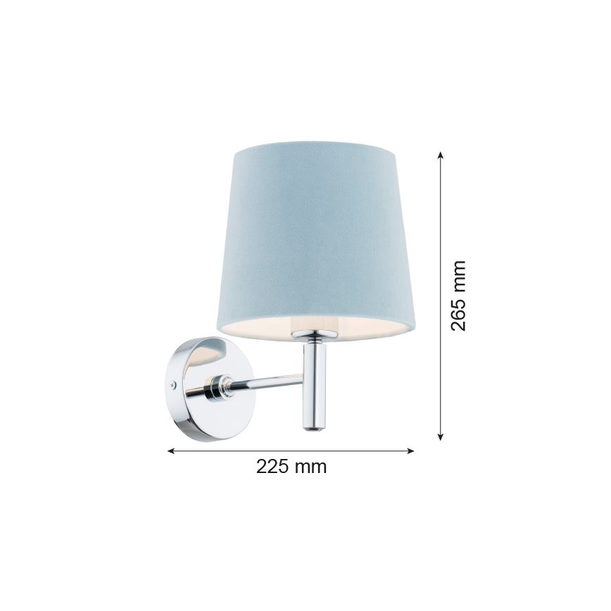 Argon 3910 - Wandlampe BOLZANO 1xE27/15W/230V blau/chrom glänzend