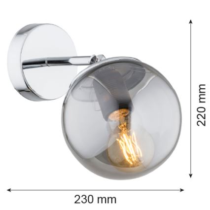Argon 3989 - Wandlampe SATELITE 1xE27/15W/230V chrom glänzend/grau