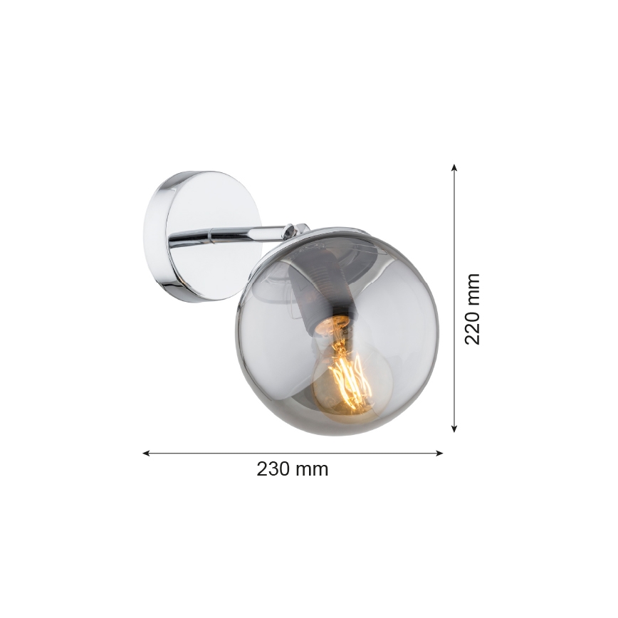 Argon 3989 - Wandlampe SATELITE 1xE27/15W/230V chrom glänzend/grau