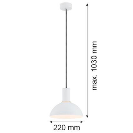 Argon 4220 - Hängeleuchte an Seil SINES 1xE27/15W/230V Ø 28 cm weiß