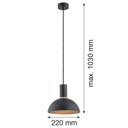 Argon 4222 - Hängeleuchte SINES 1xE27/15W/230V Durchschn. 28 cm schwarz