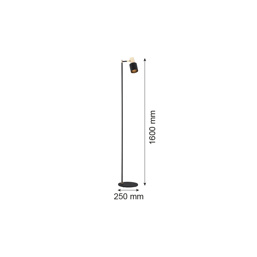 Argon 4259 - Bodenlampe DORIA 1xE27/15W/230V schwarz/messing