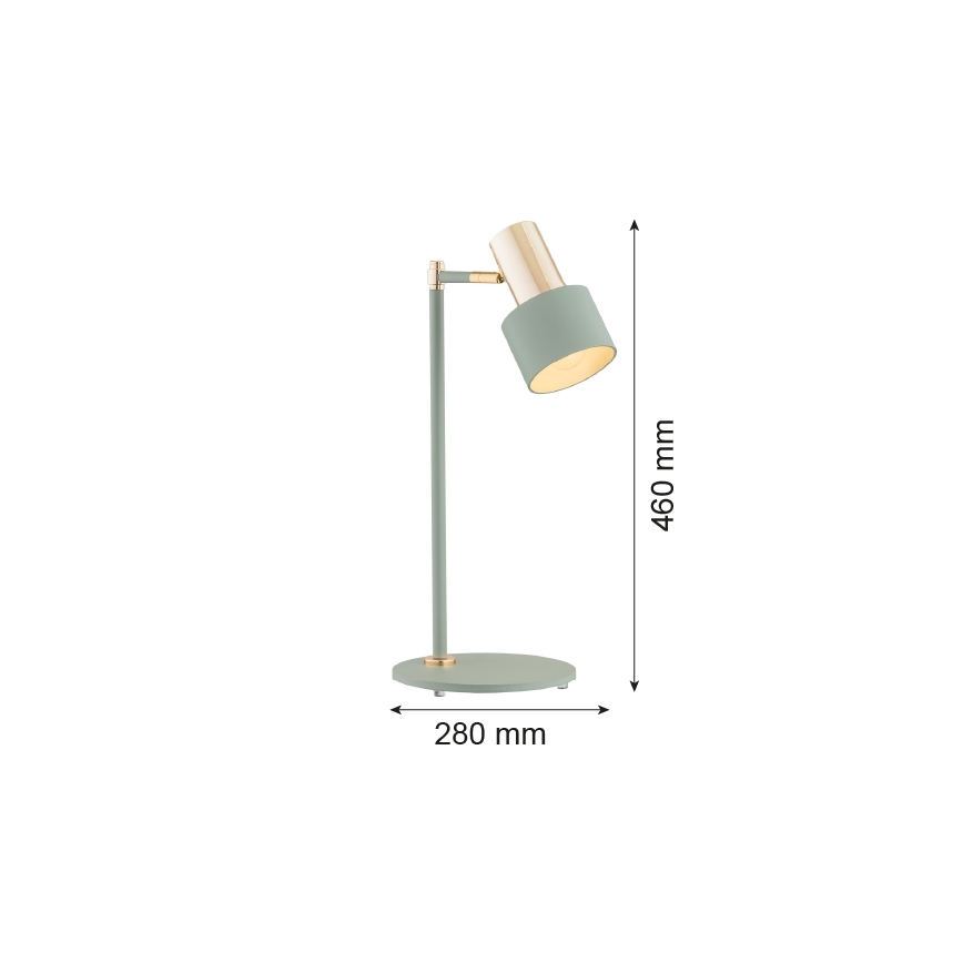 Argon 4276 - Tischlampe DORIA 1xE27/15W/230V grün/messing