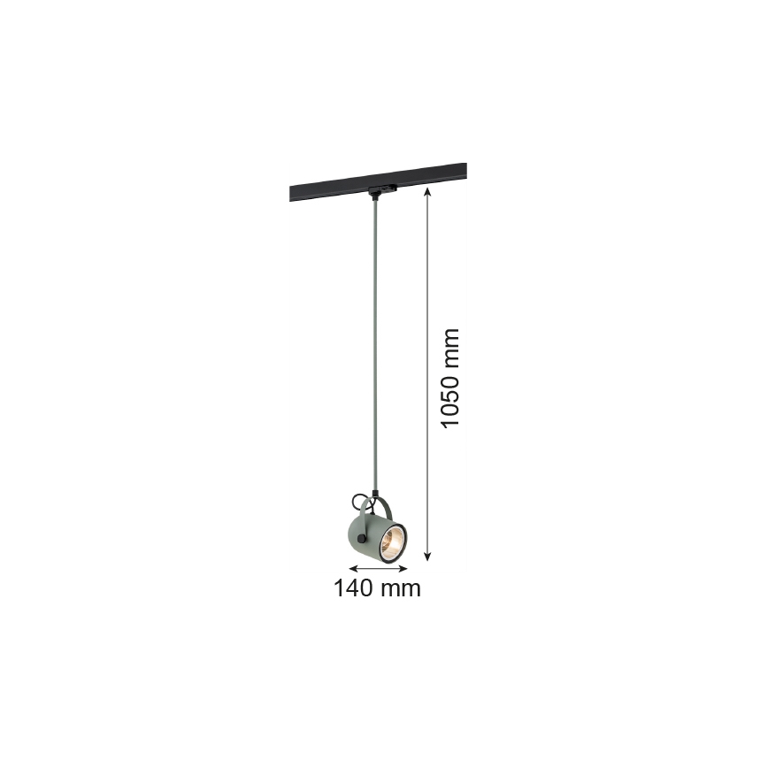 Argon 4313 - Hängeleuchte für Schienensystem NET 1xE27/15W/230V grün