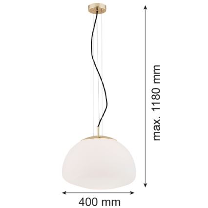 Argon 4317 - Hängeleuchte an Seil TRINI 1xE27/15W/230V Ø 40 cm goldfarben