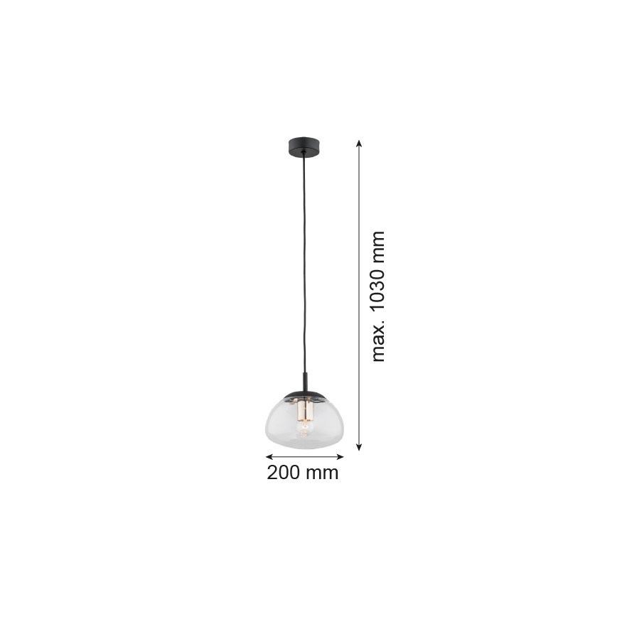 Argon 4331 - Hängeleuchte an Kabel TRINI 1xE27/15W/230V Ø 20 cm schwarz
