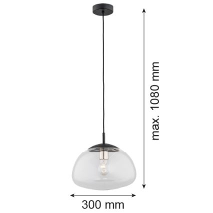 Argon 4332 - Hängeleuchte TRINI 1xE27/15W/230V Durchschn. 30 cm schwarz