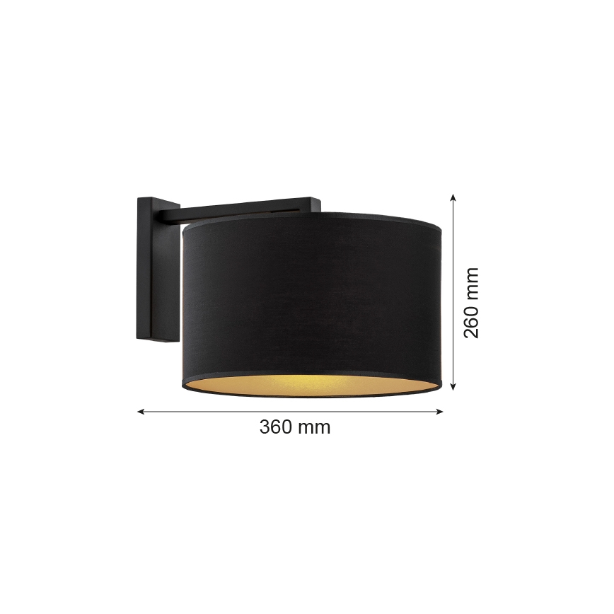 Argon 4340 - Wandlampe KARIN 1xE27/15W/230V schwarz
