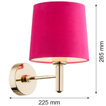 Argon 4349 - Wandlampe PONTE 1xE27/15W/230V rosa/messing