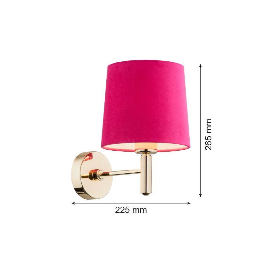 Argon 4349 - Wandlampe PONTE 1xE27/15W/230V rosa/messing