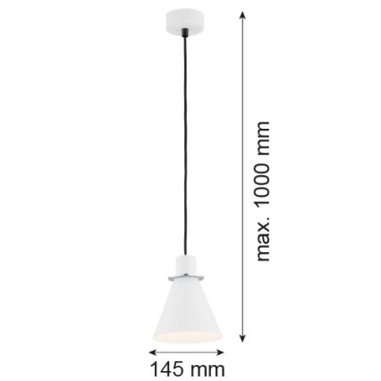 Argon 4681 - Hängeleuchte BEVERLY 1xE27/15W/230V weiß/chrom glänzend