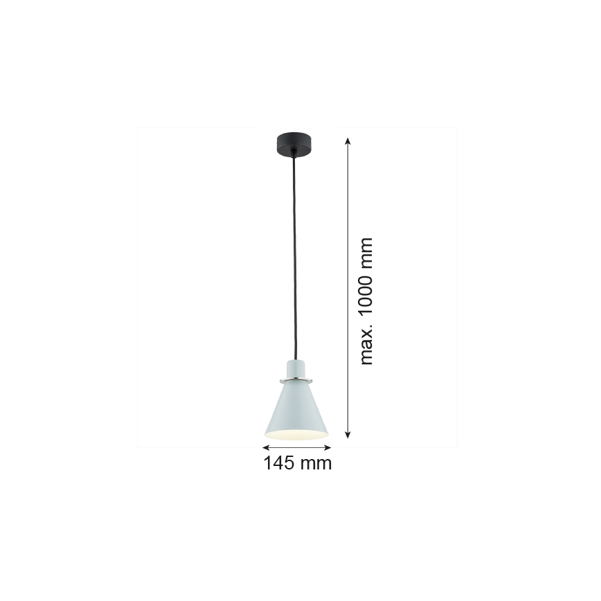Argon 4683 - Hängeleuchte BEVERLY 1xE27/15W/230V blau/chrom glänzend