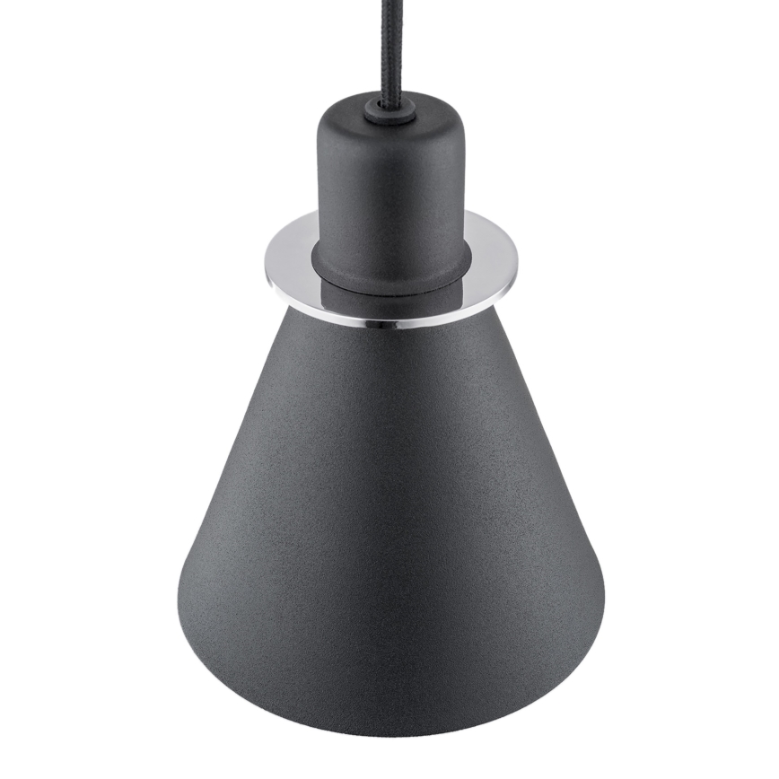 Argon 4688 - Kronleuchter an Schnur BEVERLY 1xE27/15W/230V schwarz/chrom glänzend