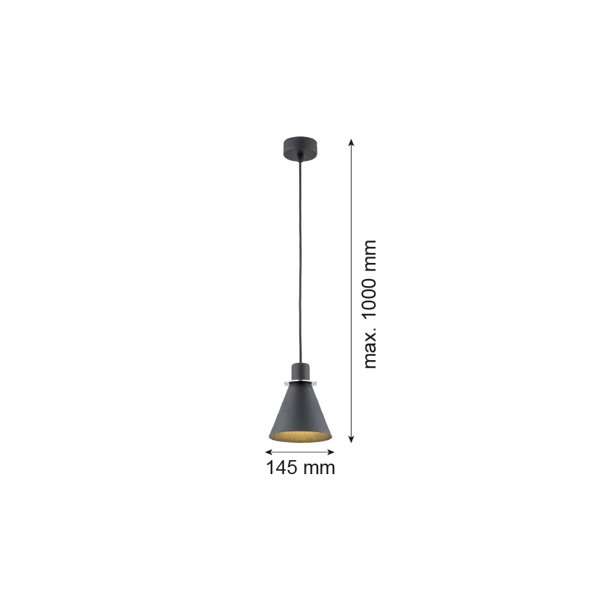 Argon 4688 - Kronleuchter an Schnur BEVERLY 1xE27/15W/230V schwarz/chrom glänzend