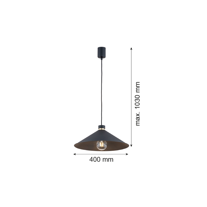 Argon 4695 - Kronleuchter an einer Schnur NASHVILLE 1xE27/15W/230V schwarz